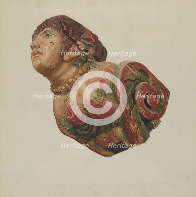 Figurehead, c. 1936. Creator: Helen E. Gilman.