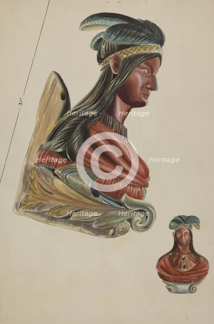 Figurehead, c. 1936. Creator: James Vail.