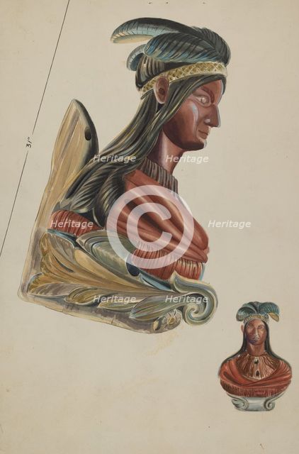 Figurehead, c. 1936. Creator: James Vail.