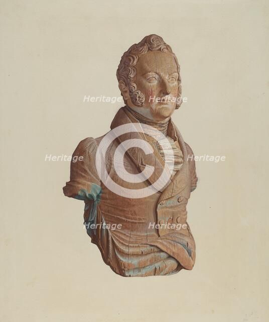 Figurehead: "C. Perry", c. 1938. Creator: Elizabeth Moutal.