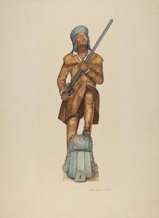 Figurehead: Davy Crockett, 1938. Creator: Ethel Dougan