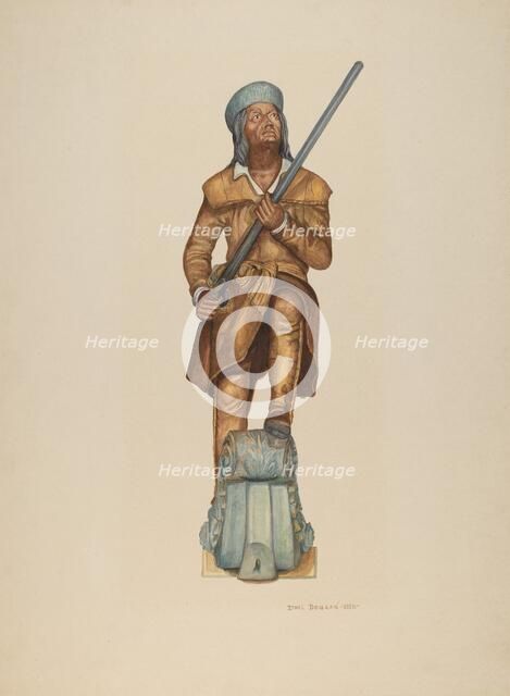 Figurehead: Davy Crockett, 1938. Creator: Ethel Dougan.