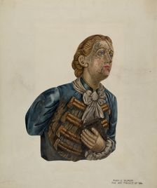 Figurehead from Bark "George", c. 1939. Creator: Mary E Humes