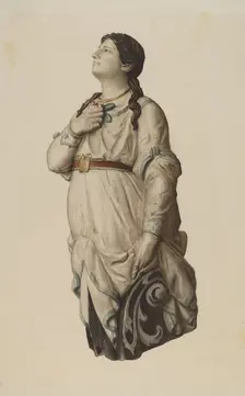 Figurehead from "Julia Lawrence", 1935/1942. Creator: Rosamond P Gray