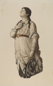 Figurehead from "Julia Lawrence", 1935/1942. Creator: Rosamond P Gray