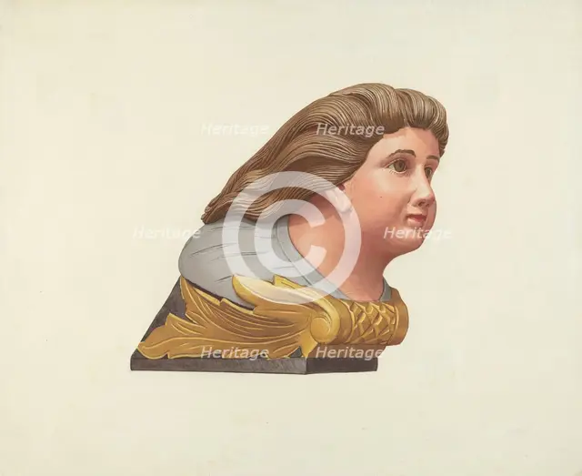 Figurehead from Schooner "Packet", 1935/1942. Creator: Elizabeth Moutal.