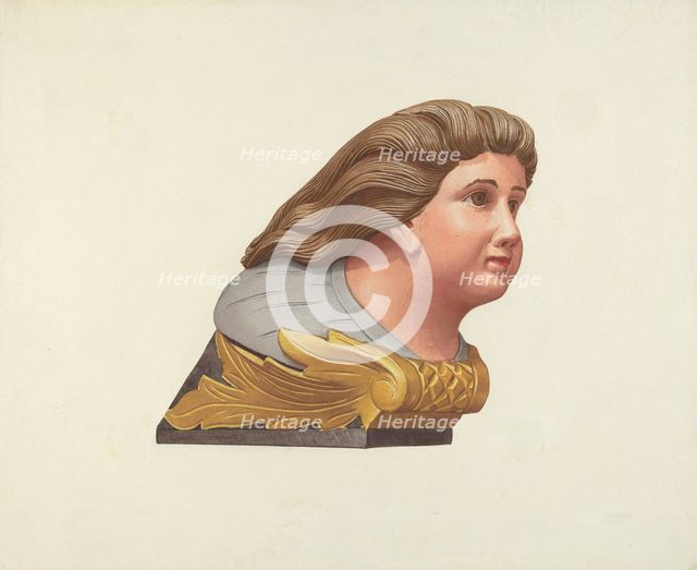 Figurehead from Schooner "Packet", 1935/1942. Creator: Elizabeth Moutal.