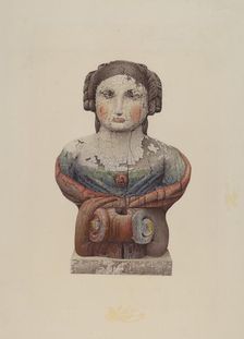 Figurehead from the "Lady Clinton", c. 1938. Creator: Robert Pohle