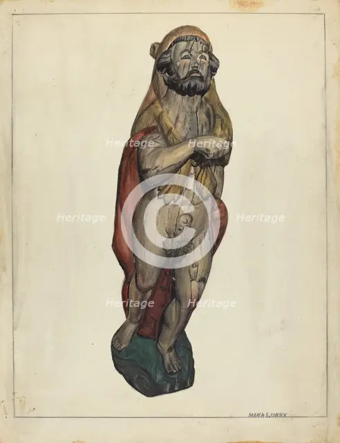 Figurehead: Hercules, c. 1940. Creator: Mina Lowry.