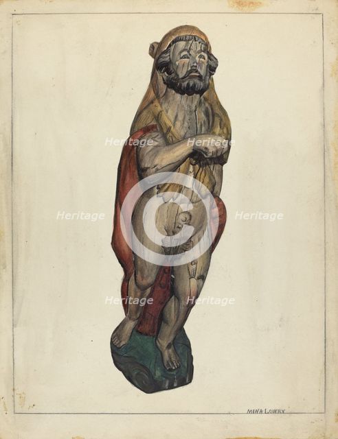 Figurehead: Hercules, c. 1940. Creator: Mina Lowry.