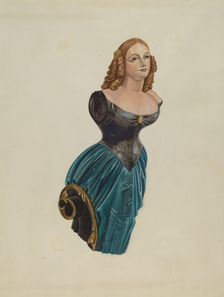 Figurehead: "Jenny Lind", 1935/1942. Creator: Unknown