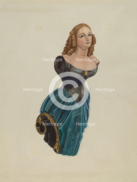 Figurehead: "Jenny Lind", 1935/1942. Creator: Unknown.