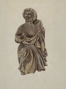 Figurehead "Martha", c. 1938. Creator: Mary E Humes