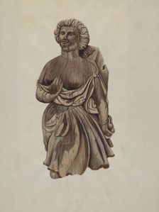 Figurehead "Martha", c. 1938. Creator: Mary E Humes