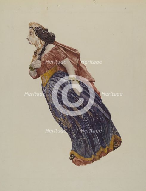 Figurehead: "Marie-Antoinette", 1935/1942. Creator: Mildred E Bent.