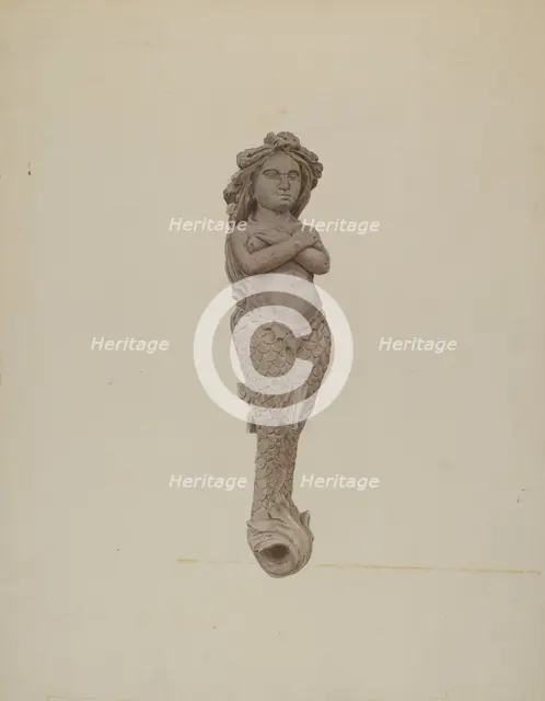 Figurehead: Mermaid, c. 1942. Creator: Lucille Chabot.