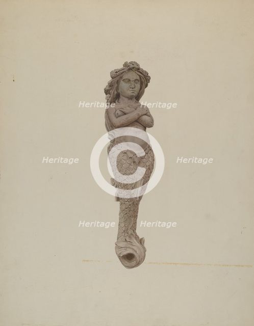 Figurehead: Mermaid, c. 1942. Creator: Lucille Chabot.