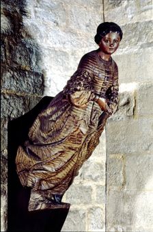 Figurehead of the frigate Bella Aurora polychromed sculpture of a woman