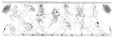 Figures upon a Vase recently found at Cumae, 1856. Creator: Unknown