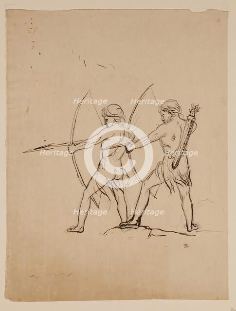 Figures with Bows and Arrows, c1820-1848. Creator: Thomas Cole.