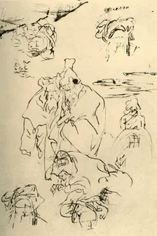Figures and heads of Orientals mid 18th century, (1928). Artist: Giovanni Battista Tiepolo