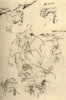 Figures and heads of Orientals mid 18th century, (1928). Artist: Giovanni Battista Tiepolo