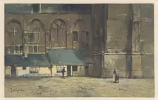 Figures at the Lebuïnuskerk (Great Church) in Deventer, 1874-1923. Creator: Jan van der Linde
