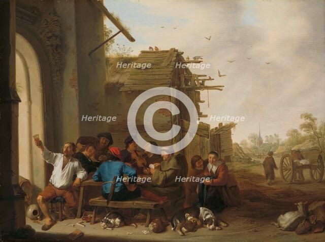 Figures before a Village Inn, 1642. Creator: Cornelis Saftleven.