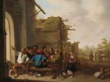 Figures before a Village Inn, 1642. Creator: Cornelis Saftleven