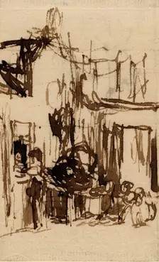 Figures by a House, c1810s. Creator: David Wilkie
