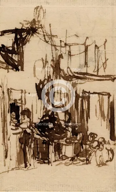 Figures by a House, c1810s. Creator: David Wilkie.