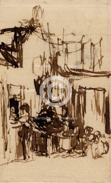 Figures by a House, c1810s. Creator: David Wilkie.