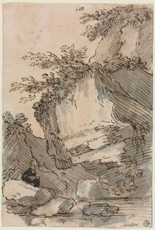 Figures by a Rocky Pool, 1660/1673. Creator: Salvator Rosa (Italian, 1615-1673)