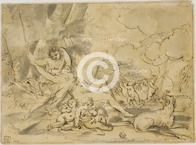 Figures, Chariot and Dog, c. 1624. Creator: Unknown.