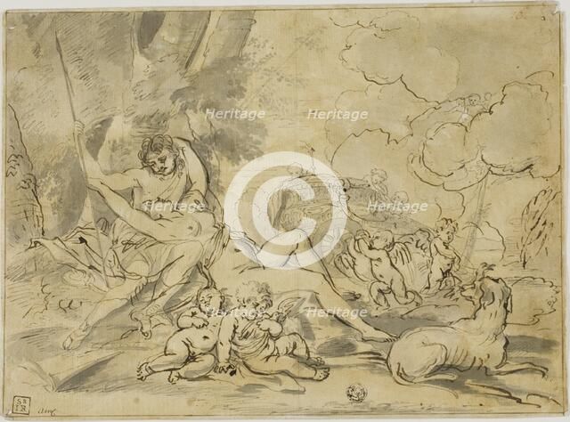 Figures, Chariot and Dog, c. 1624. Creator: Unknown.