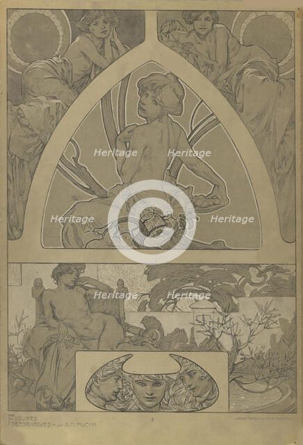 Figures décoratives, 1902. Creator: Mucha, Alfons Marie (1860-1939).