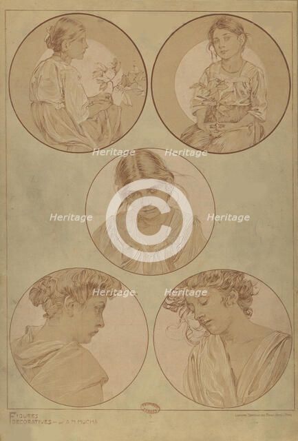 Figures décoratives, 1902. Creator: Mucha, Alfons Marie (1860-1939).