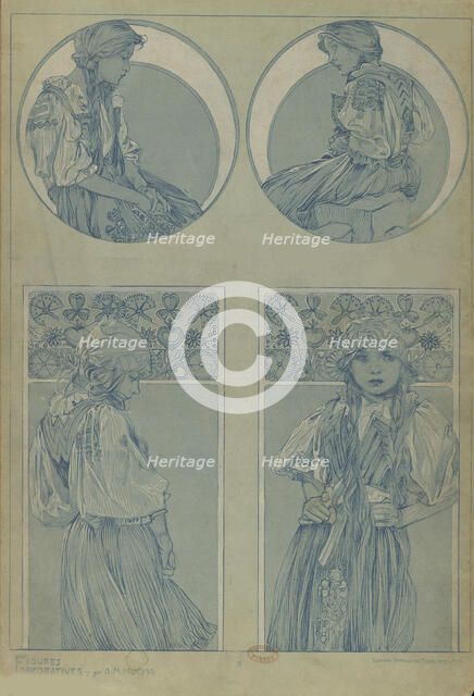 Figures décoratives, 1902. Creator: Mucha, Alfons Marie (1860-1939).