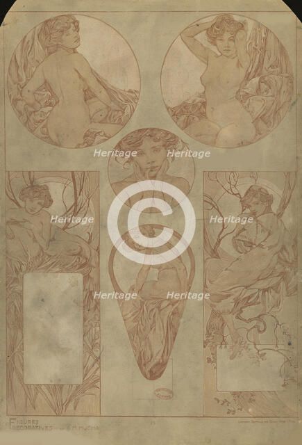 Figures décoratives, 1902. Creator: Mucha, Alfons Marie (1860-1939).