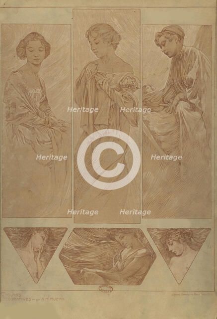Figures décoratives, 1902. Creator: Mucha, Alfons Marie (1860-1939).