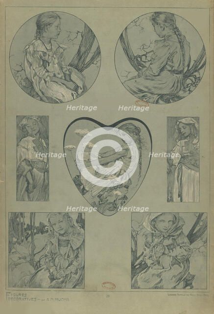 Figures décoratives, 1902. Creator: Mucha, Alfons Marie (1860-1939).