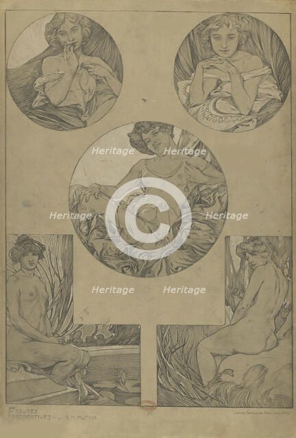 Figures décoratives, 1902. Creator: Mucha, Alfons Marie (1860-1939).