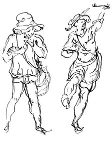 Figures designed by Inigo Jones for the masque, 1893