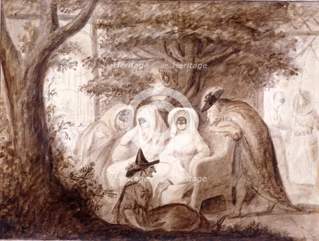 Figures dressed in masquerade costume at Vauxhall Gardens, Lambeth, London, 1782. Artist: Anon