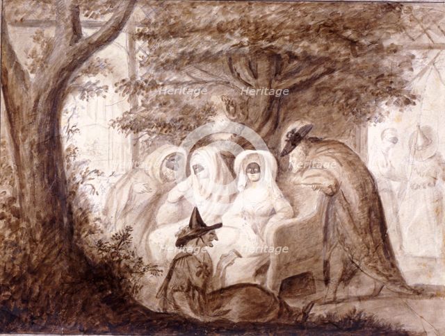 Figures dressed in masquerade costume at Vauxhall Gardens, Lambeth, London, 1782. Artist: Anon