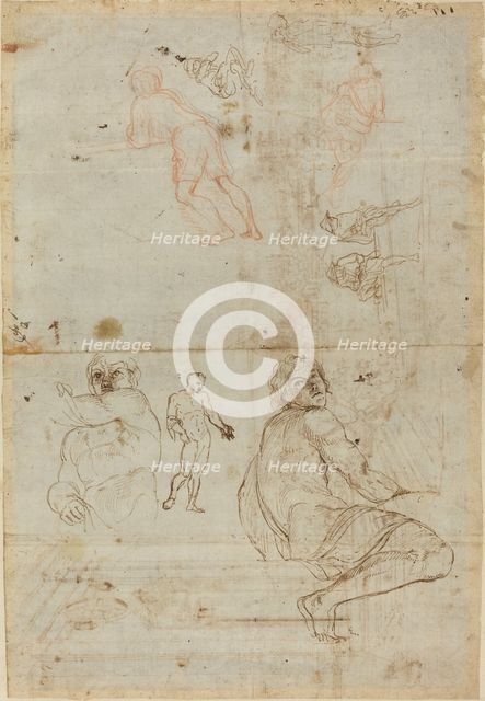 Figures from the Farnese Palace and from Life, c. 1710. Creator: Gaspar van Wittell.
