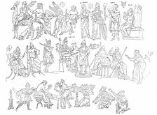 Figures from the Painted Vase of Darius, 1857. Creator: Unknown