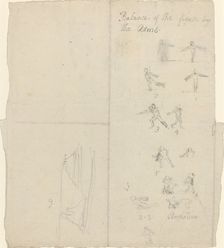 Figures Illustrating Balance and Perspective [recto]. Creator: John Flaxman