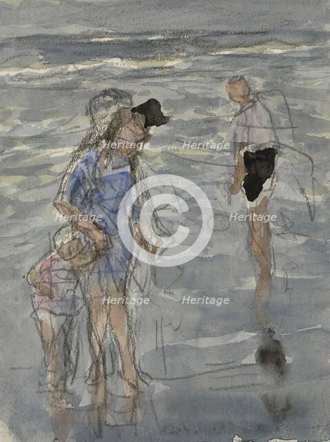 Figures in the sea, 1881-1927. Creator: Johan Antonie de Jonge.
