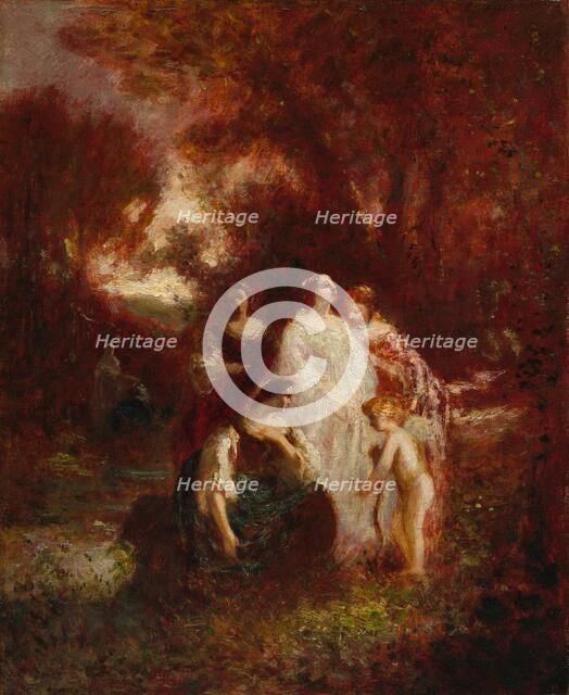 Figures in the Woods, c. 1857-1862. Creator: Adolphe Monticelli (French, 1824-1886).